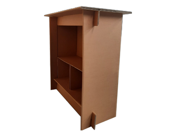 Desk en carton recyclé et recyclable, naturel, biodégradable, durable, écologique, construction respectueuse de l'environnement avec une réduction d’émission de CO2 considérable, avantageux en termes d'empreinte écologique, solution légère, facile à monter et à transporter, un geste pour la planète, une image éco-responsable, innovante et moderne, en accord avec les valeurs écologiques, non à la pollution en plastique, Pharo Hexagon